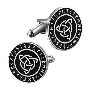 2pcs Men's Vintage Celtic Viking Runes Metal Cufflinks Gift for Business Wedding