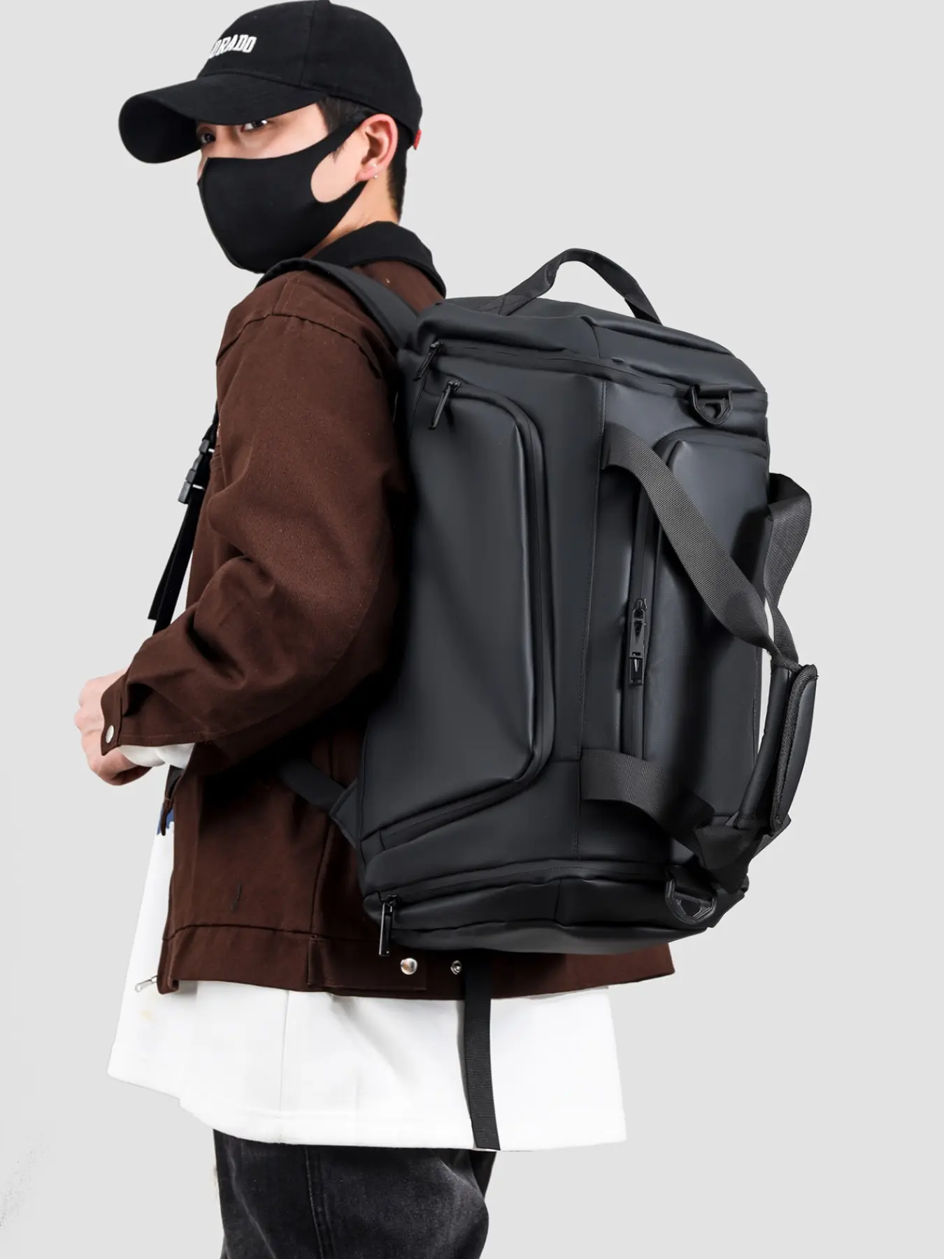 Cross-Border Men's Travel Bag, Crossbody Backpack, Large Capacity Fitness Bag, Lightweight Handbag, Dry Wet Separation