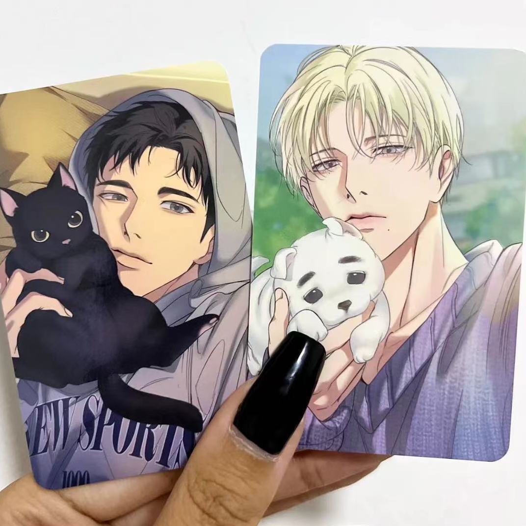 2 Pcs/Set Korean Manhwa Backlight Cute Boys Lomo Card Yingyun,Shuren Characters HD Photocard for Fans Collection Decoration Gift