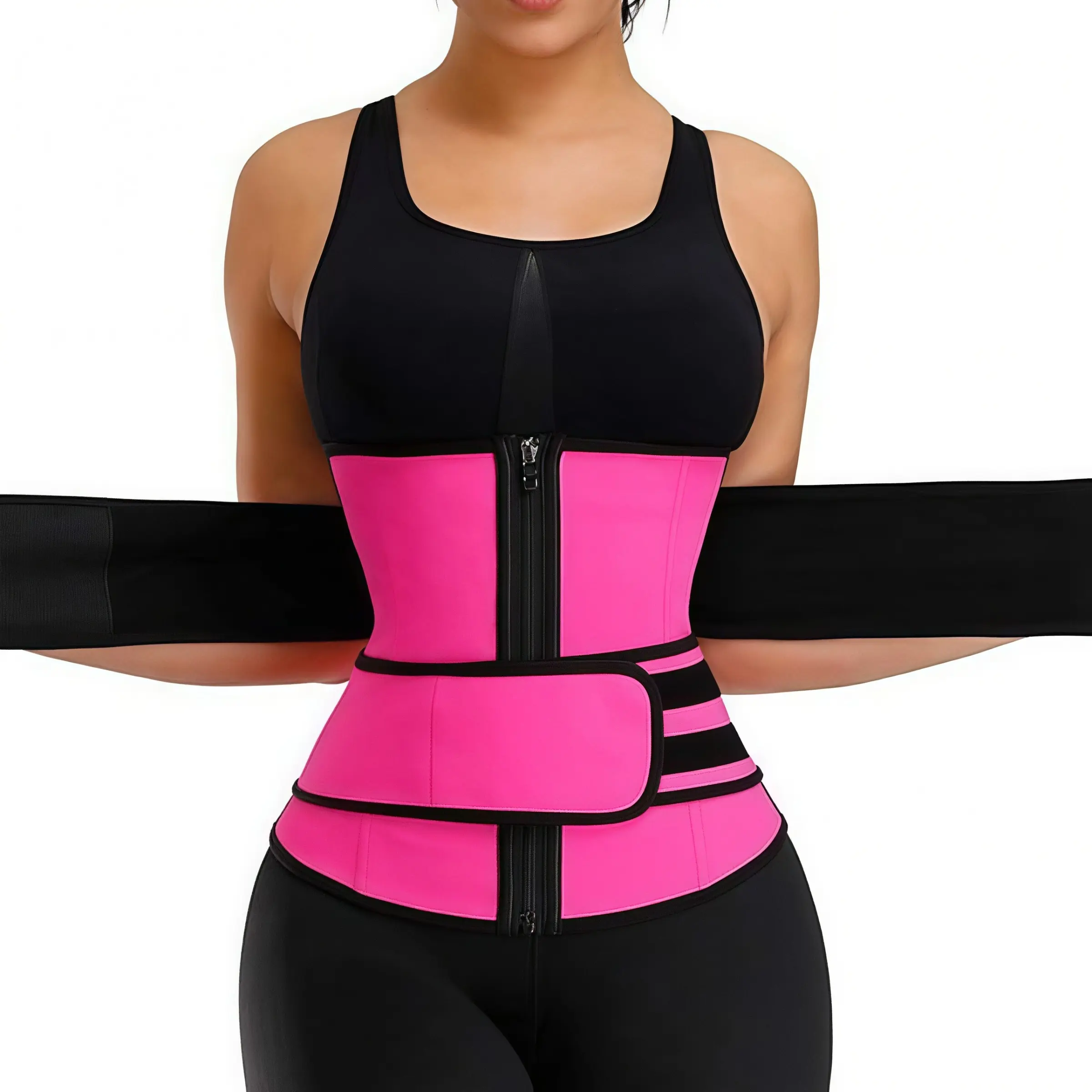A women's chloroprene elastic corset-shaped slimming garment with a zipper, Adjustable Waist Shapewear, designed to flatten the abdomen and shape the body, suitable for exercise and fitness, and to tighten the waist and abdomen.