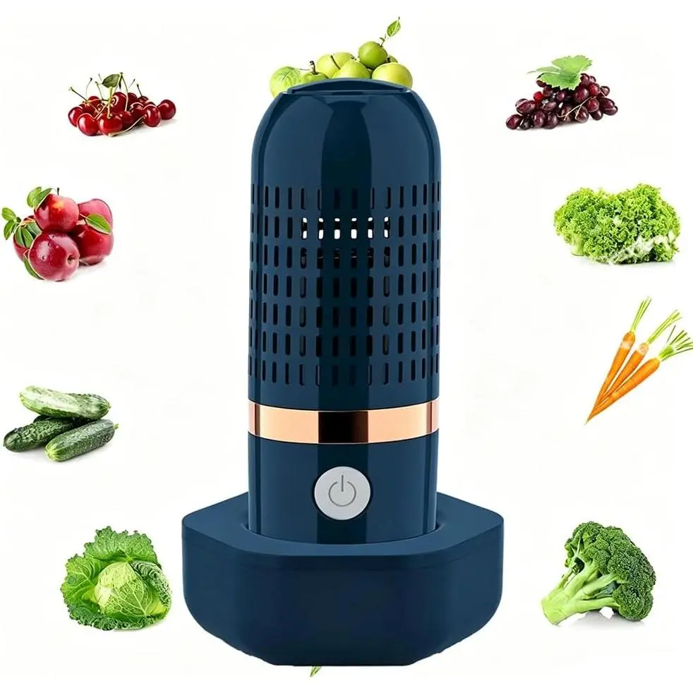 Rechargeable Fruit Vegetable Washer, Wireless Food Cleaning Machine for Kitchen, Capsule Shape Produce Washer for Fruits, Vegetables, Rice, Meat and Utensils