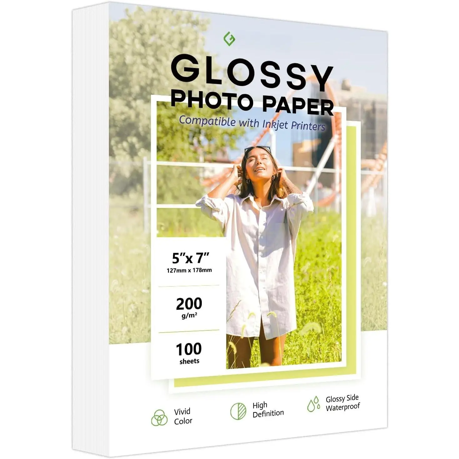 4x6 Photo Paper, 100 Sheets  54LB Glossy Inkjet Printer Paper
