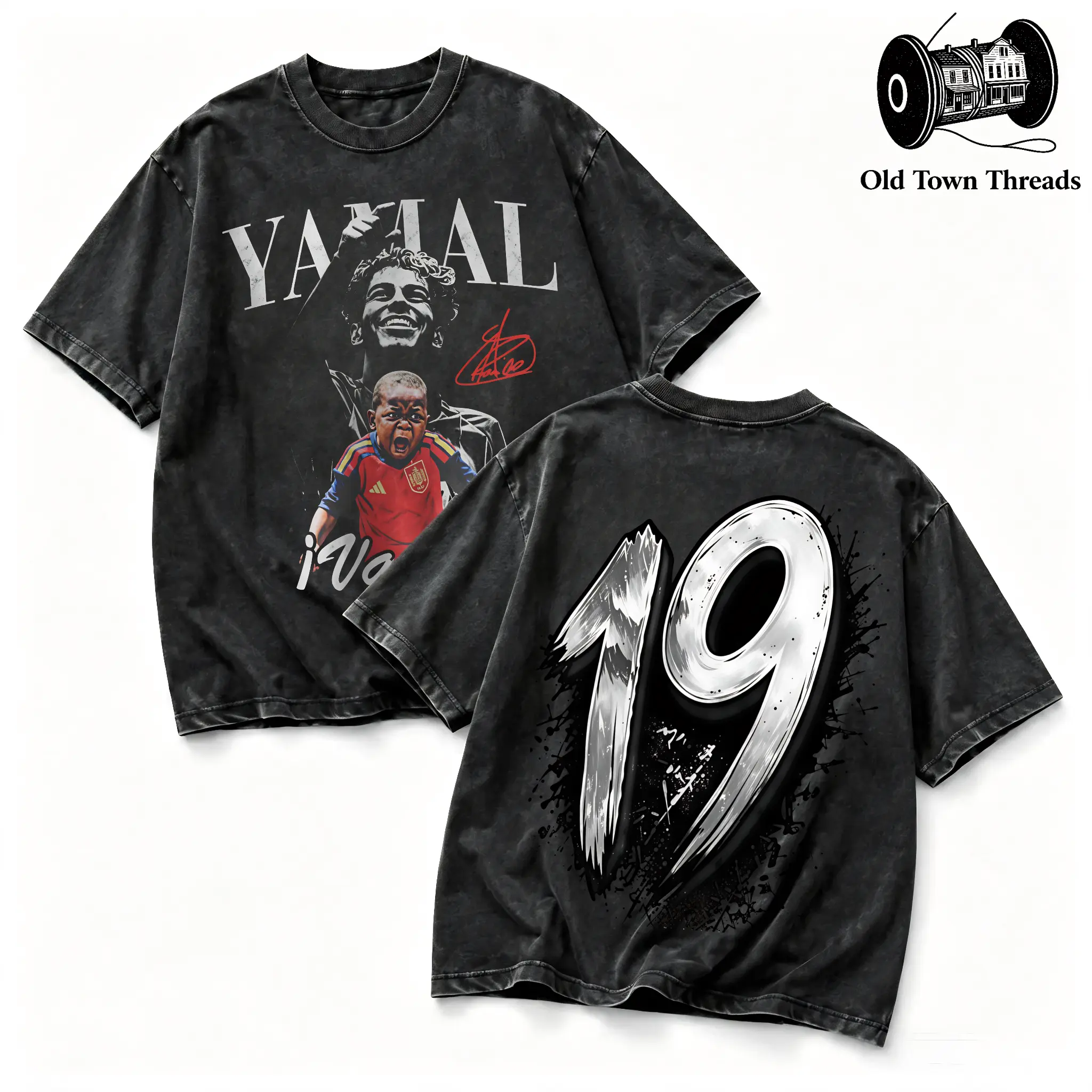 100% Cotton Lamine Yamal Brothers Keyne Vamos Vintage Washed T-Shirts Double-Sided Print, Unisex ,Keyne Yamal, La Roja, Spain World Cup Champion, Yamal #   19, Ego Yamal # LamineYamal # LamineYamal19 # LaRoja # SpainNationalTeam # WorldCup2026 # SoccerTok