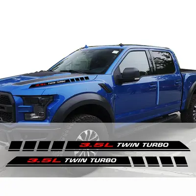 2018 Ford Raptor F-150 Dual Hood Graphics Vinyl Stripes Decals Svt F150 - Foto 3