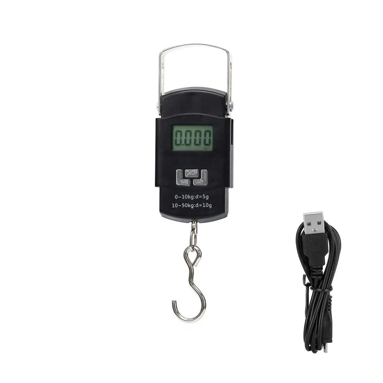 [ Precision Digital Fishing Scale ] Portable Hanging Electronic Scale 110lb/50kg with Backlit LCD for Outdoor Anglers Heavy Duty Home & Travel