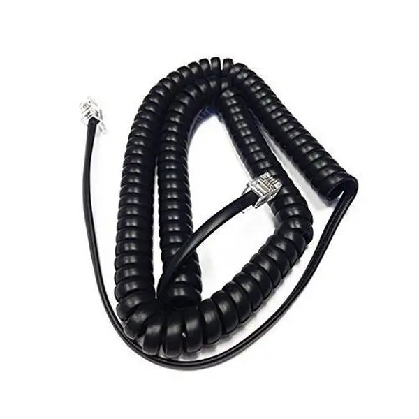 12 Foot Black Handset Cord for Polycom VVX Series IP Phone 101 150 201 250 300 301 310 311 350 400 401 410 411 450 500 501 600 601 1500