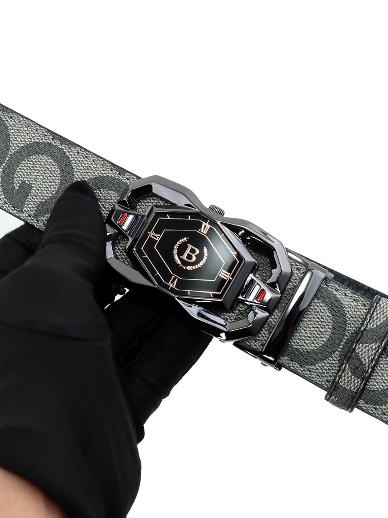 New Trendy Fashion Men's Belt, Casual Business Leather Belt, Versatile Daily Wear Waistband for Suits & Pants, Adjustable Waist Belt, Elegant Belt Buckle