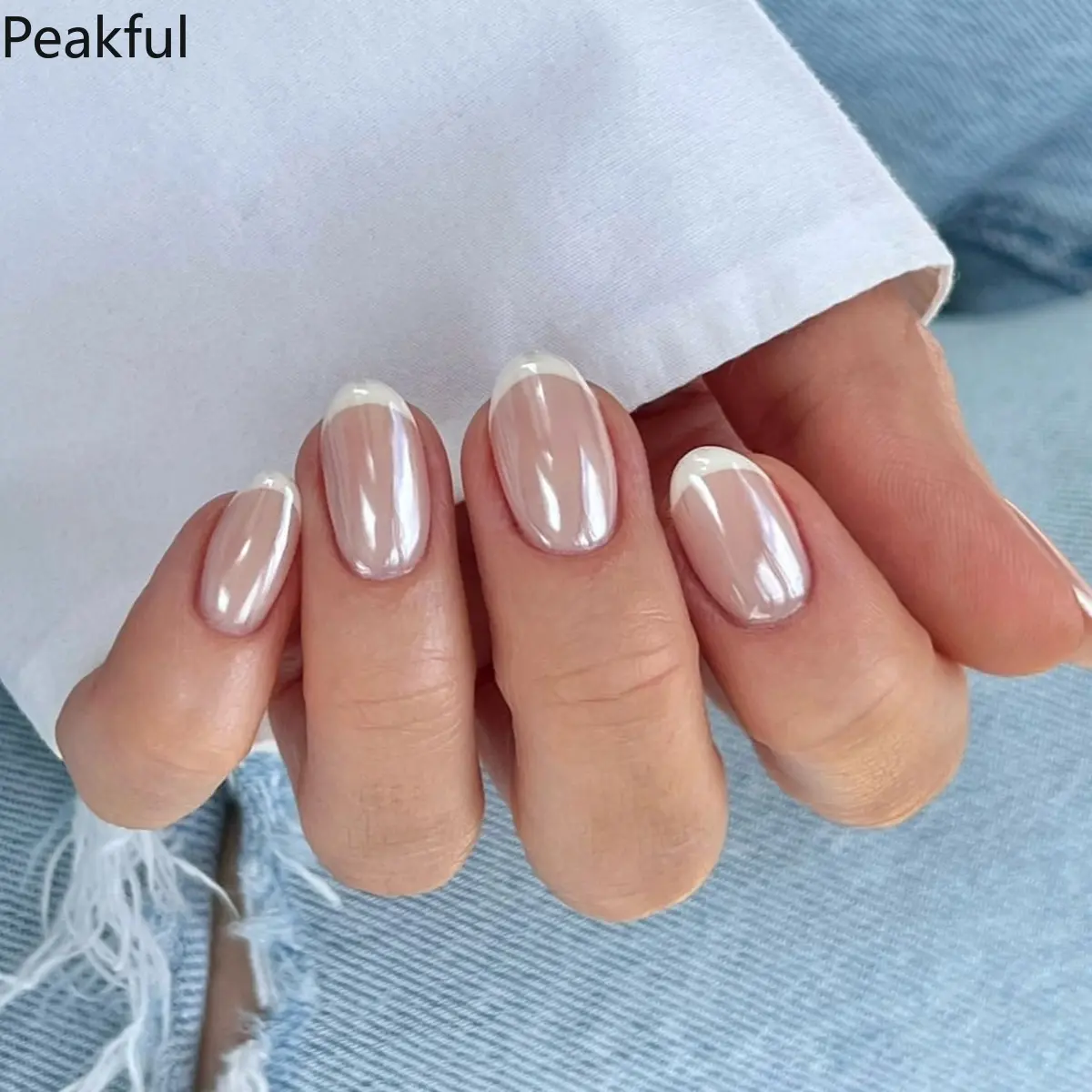 Premium Coated French Press-On Nails, 30pcs Boxed False Nails with Adhesive Tabs, Quick 5-Min DIY Salon Look, No Glue Damage, Versatile Gift-Ready Manicure Kit for Women