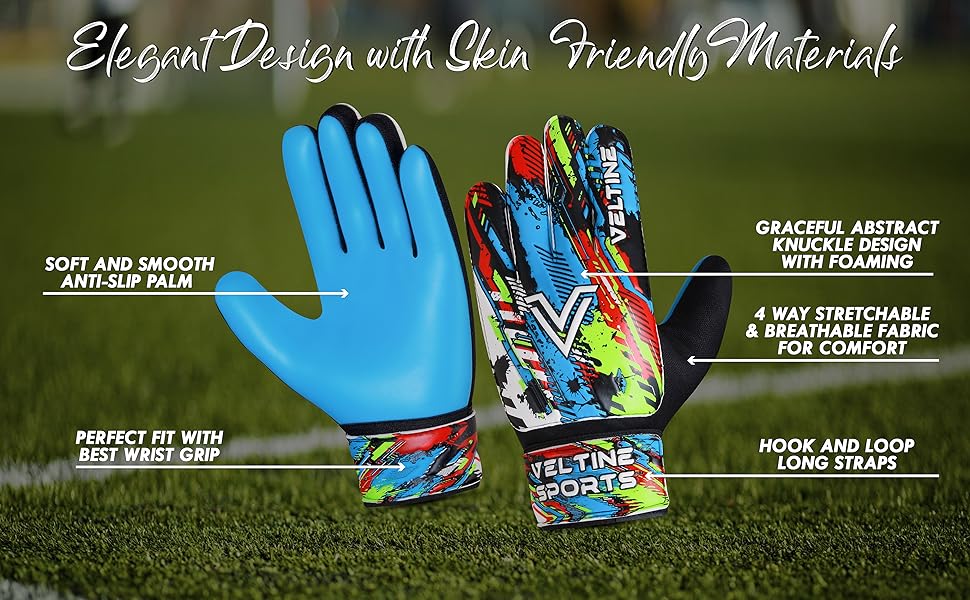 AGS Soccer Goalie Gloves for Kids Boys Children,Youth & Adult Football Goalkeeper Gloves with Double Wrist Protection and 4mm Latex Anti-Slip Strong Grips Palm