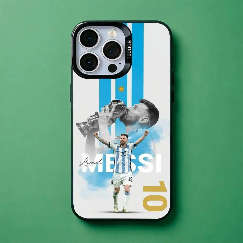F-Football Lionel -10 Phone Case For iPhone 17,16,15,14,13,12,11 Plus,Pro Max,XS,Colored Silver Plated Inside Cover