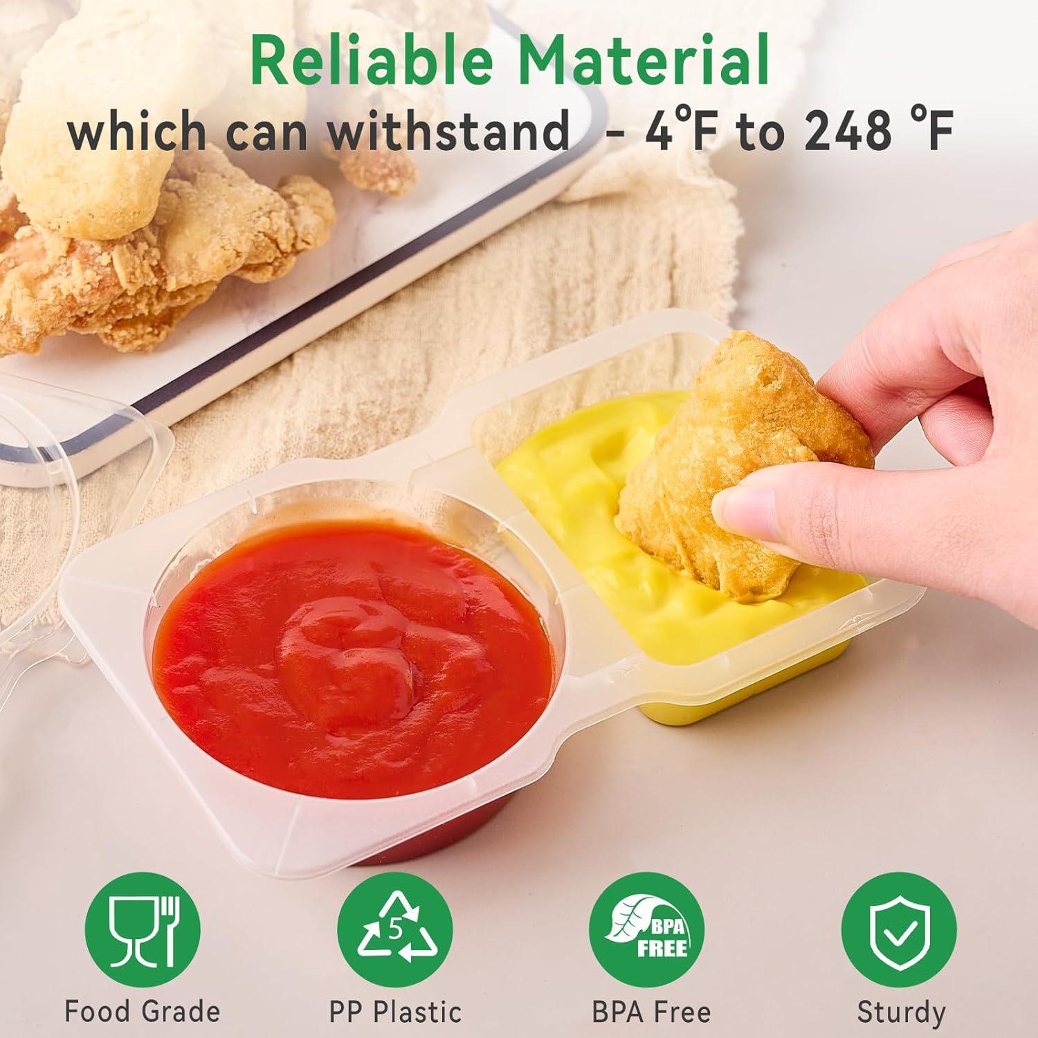 Double Compartment Snack Containers 20/40Pcs, Reusable Leakproof Snackle Box, BPA-Free Lunch Containers for Kids School Camping Party Meal Prep