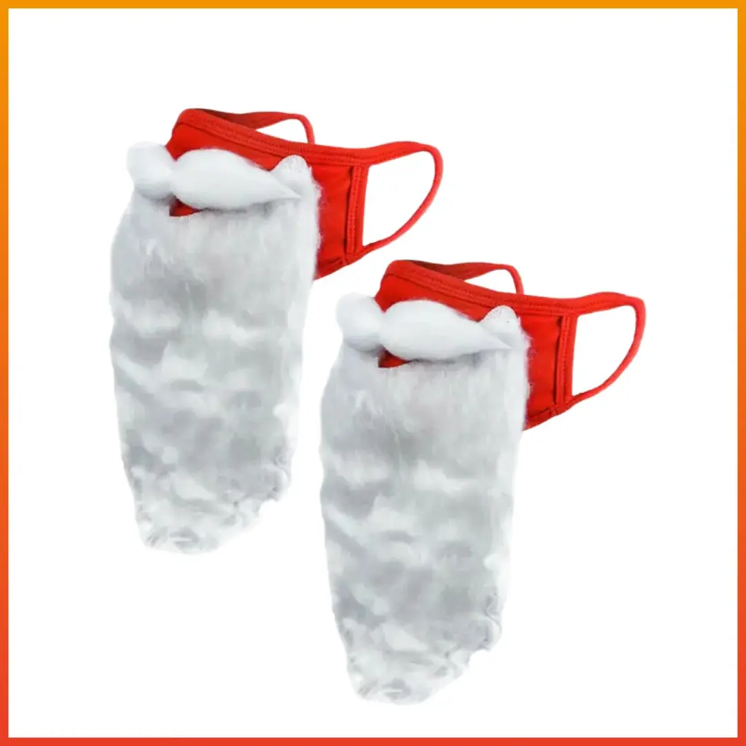 2-Pack Funny Beard Santa Claus Costume Masks for Adults, Perfect for Christmas Celebrations, Fun and Festive Holiday Attire