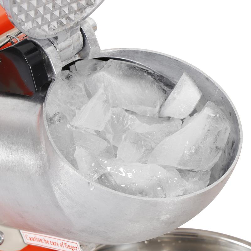 ZENY Electric Ice Shaver Machine Stainless Steel Ice Crusher Snow Cone Maker 143lbs/HR Orange Kitchen Utensils