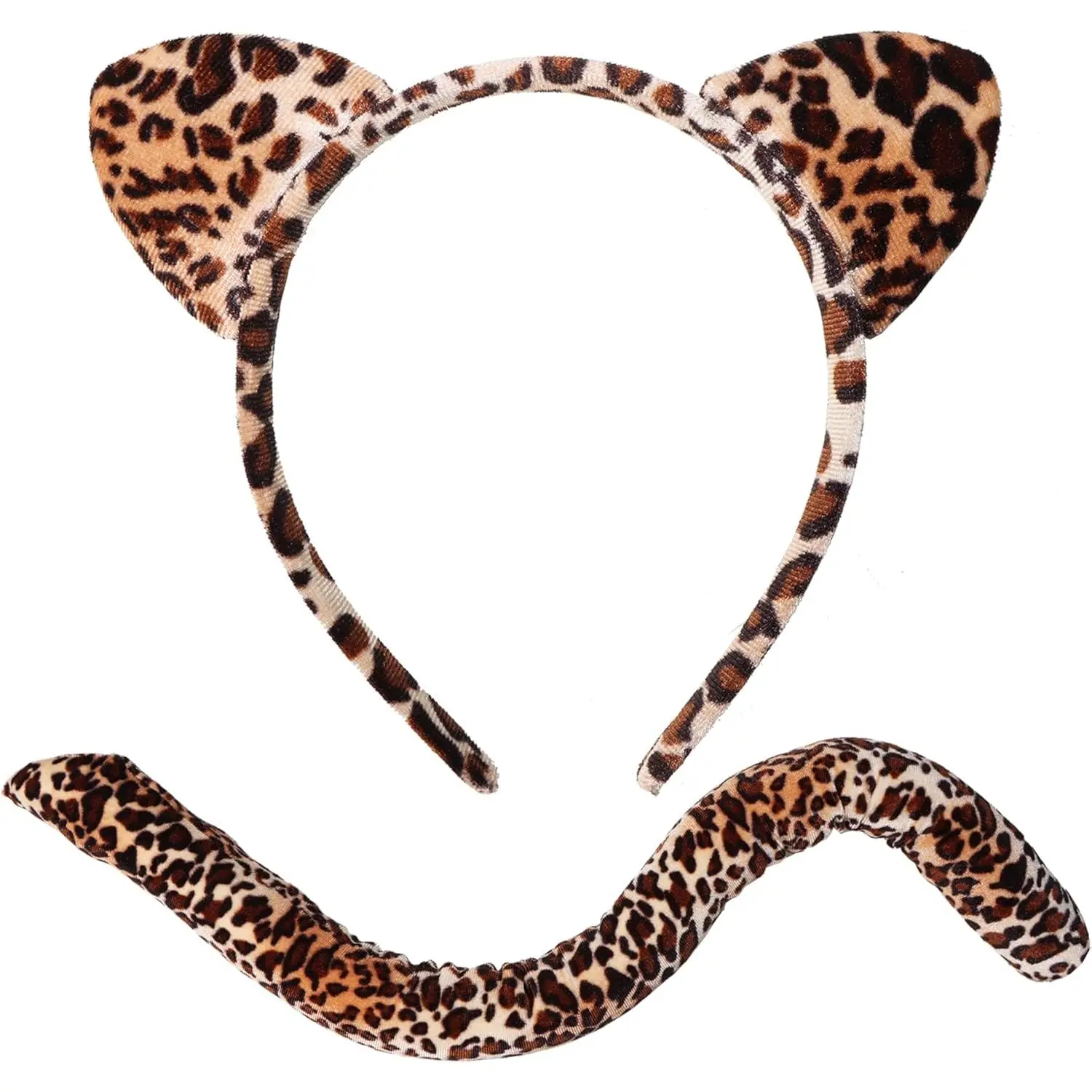Tequise Cheetah Costume Accessories set- leopard Cat Ears Headband and Tail Animals Cartoon Characters Halloween cosplay dress Up