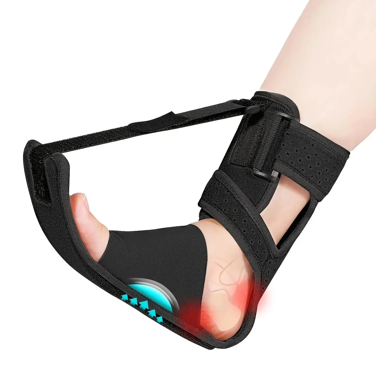 Upgraded fully wrapped ankle support night splint with adjustable straps and arch cushion pad, lightweight foot drop stretch stabilizer strap, unisex foot wrap for daily foot support, Ankle Compression Brace