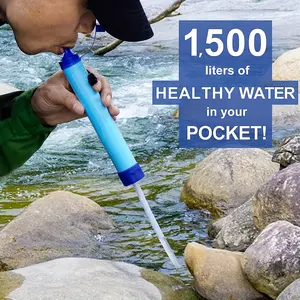 1pc Ultimate Survival Water Filter Straw - Portable Filtration System for Safe Drinking - Essential Gear for Camping, Hiking & Emergency Preparedness