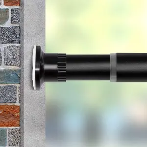 Room Divider Tension Rods, Tension Rods,83-122 Inch,No Drilling, Large Window Stall Tension Pole-Black