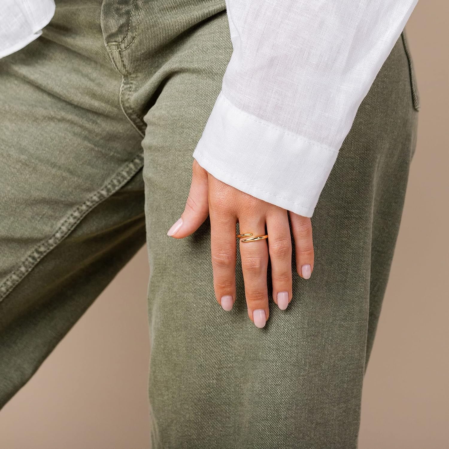 14K Gold Plated Open Twist Eternity Band for Women