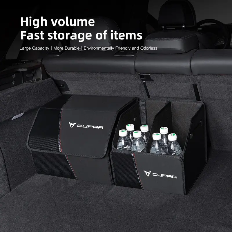 Storage Box Leather Multipurpose Collapsible Car Trunk Storage Organizer Car Trunk Organizer Stowing Tidying For Seat Tarraco Arona Ibiza Leon Ateca Mii EL-BORN Toledo Formentor Altea E-Racer Alhambra Tavascan