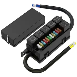 12V Fuse Relay Box with 6 Relays and 11 Atc/ato Blade Fuses, Pre-Wired Fuse and Relay Box for Cars and Boats, 12V Relay Fuse Holder