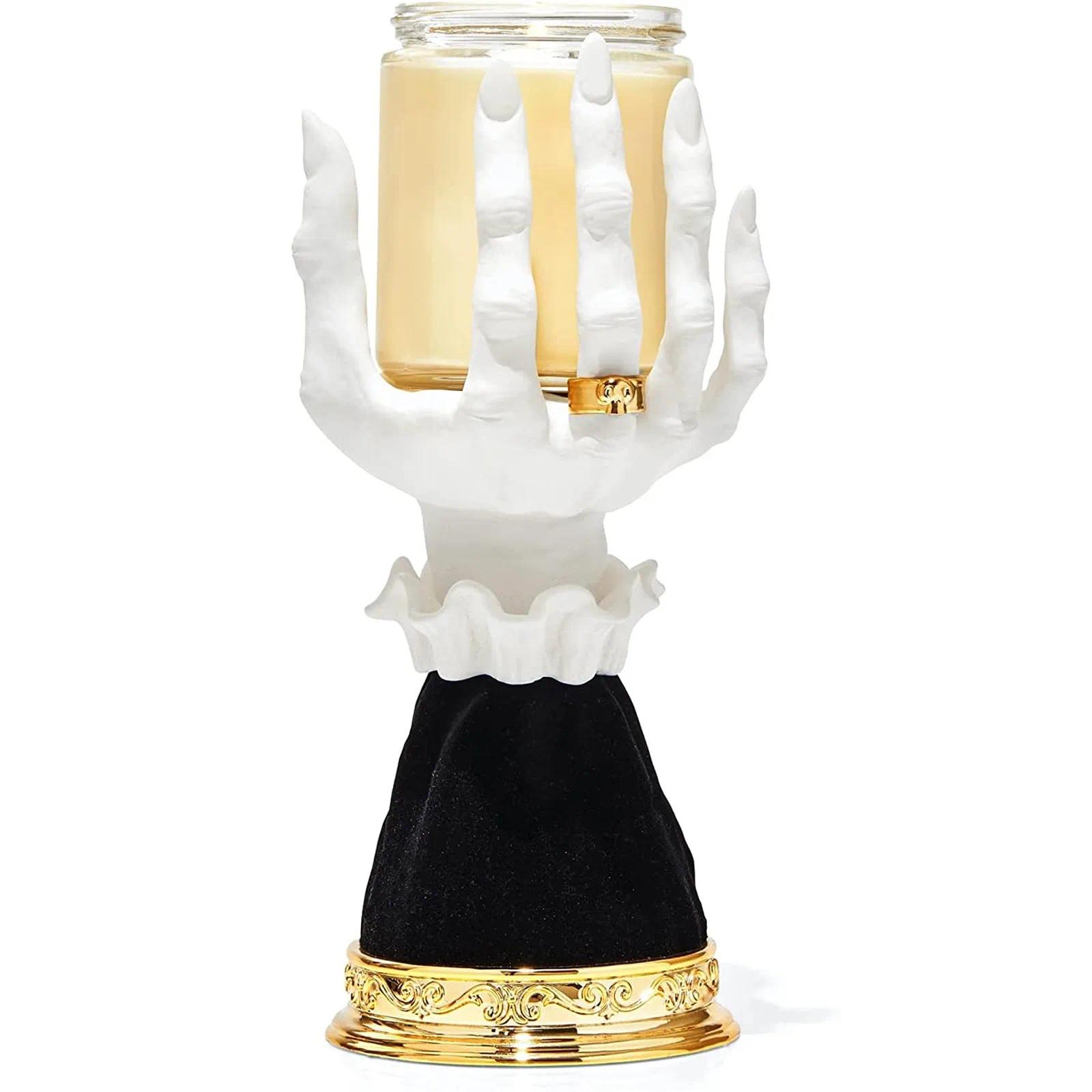 Witch Hand Candlestick Halloween Palm Candle Holder Gothic Decor Snack Bowl Stand Resin Ornament Halloween Decorations For Home