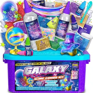 Toy Galaxy Slime Kit for Boys Girls 10-12, Ultimate Metallic Slime Making Kit for Kids Ages 8-12 DIY Glow Galactic Globe Shape Slime Gifts