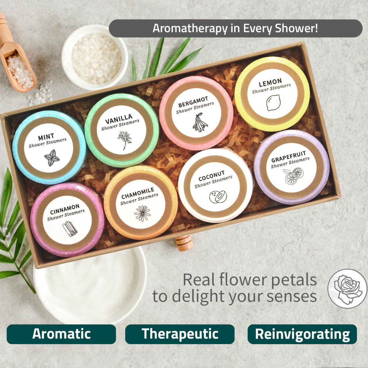 Shower Steamers Aromatherapy Mothers Day Gifts for Women 8 Pack, Shower Bombs Birthday Gift for Mom with Lavender Natural Essential Oils, Self Care Gifts for Women Lover Home Spa