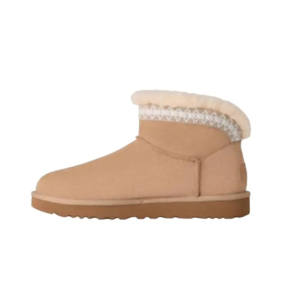 UGG Classic Ultra Mini Cow Split Leather Versatile Comfortable Snow Boots 1174496-SAN