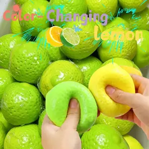 Handmade Crispy lemon Stress Ball Squeeze Toy, Color-Changing lemon Squishy Fidget Ball, ASMR Sensory Stress Relief Toy fun gift