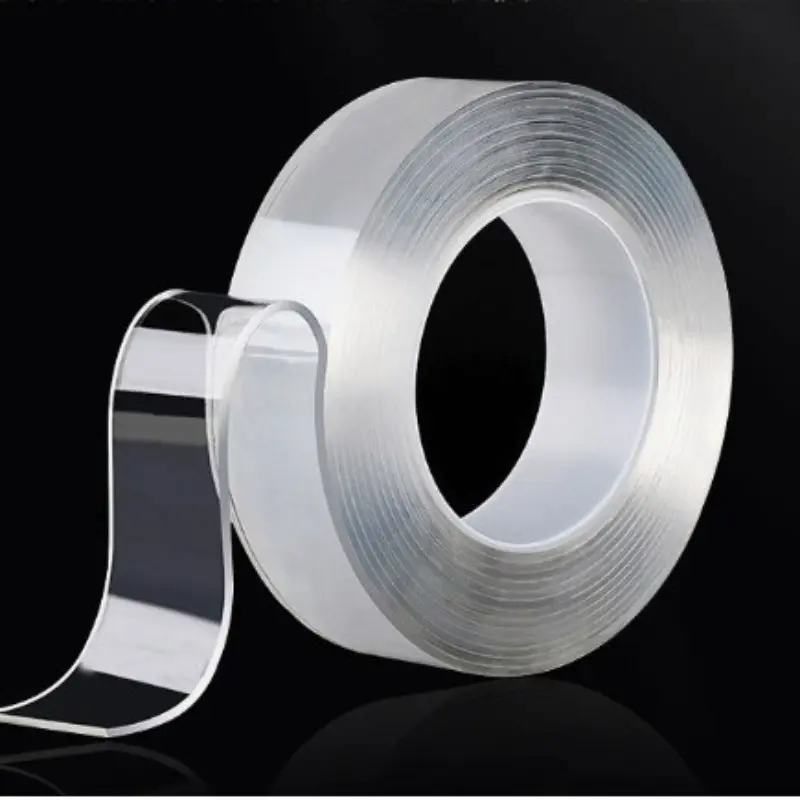 Transparent Double-Sided Nano Tape, Waterproof & Heat-Resistant, Reusable Adhesive Strips for Bathroom & Home Decorations