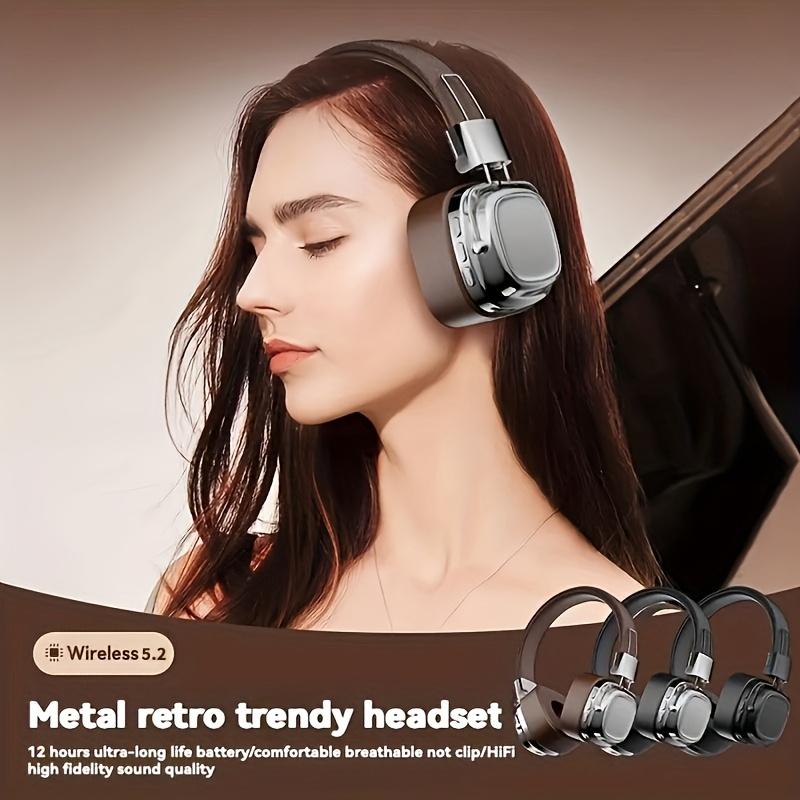 [Deep Bass Headset] Bluetooth Headphones, HD Stereo Sound Over Ear Headphones with Built-in Microphones, Deep Bass 20 Hours Playtime, Fast Charge BT 5.2 Headset for Adults, School, Travel