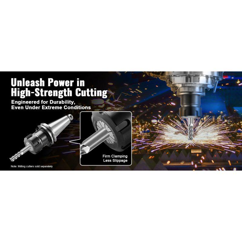 VEVOR CAT40 Collet Holder ER 16/32 Collet Set, 35 PCs, SLN FMB ER16/32 APU Tool Holders Spring Steel Collet Chucks with 10 Pull Studs and 3 Wrenches, for Milling Machine Drill Presses Boring Machine VEVOR CAT40 Collet Holder ER 16/32 Collet Set, 35 PCs, SLN FMB ER16/32 APU Tool Holders Spring Steel Collet Chucks with 10 Pull Studs and 3 Wrenches, for Milling Machine Drill Presses Boring Machine