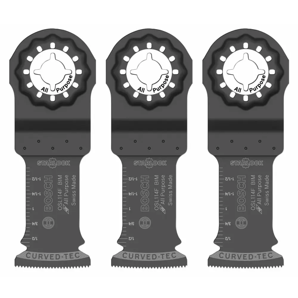Starlock OSL114F-3 Oscillating Multi-Tool Blades 1-1/4"  Plunge Cut, 3D Fit Interface, Compatible with OIS - Wood, & Cutting (3-Pack)