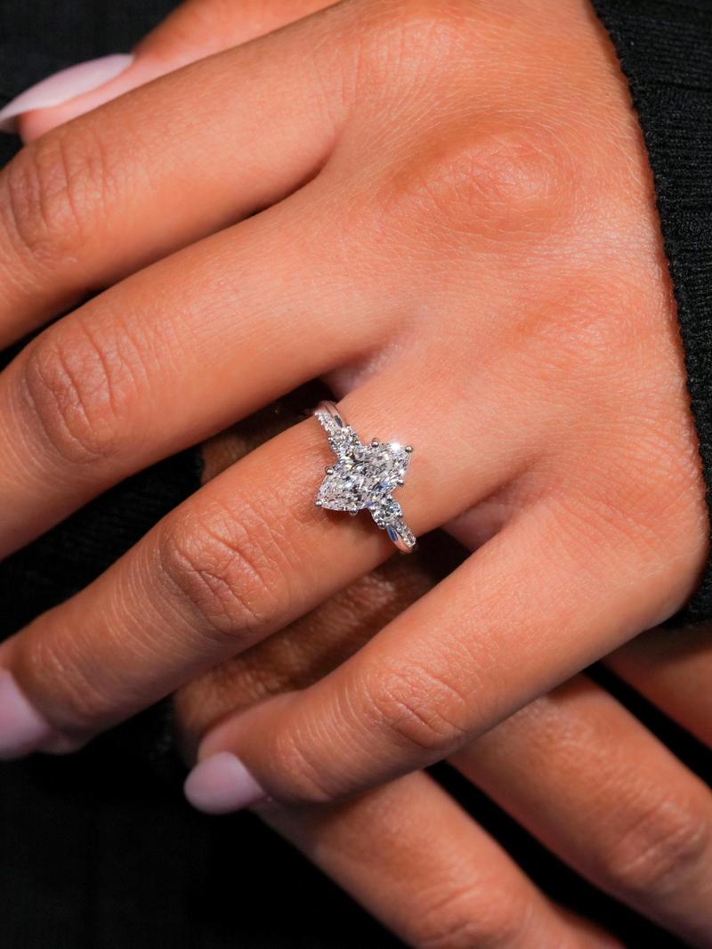 S925 Sterling Silver Artificial Zircon Decorated Ring, Elegant Engagement Ring, Elegant for Women, Trendy All-match & Exquisite Jewelry for Birthday Gift, Valentine's Day, Gift