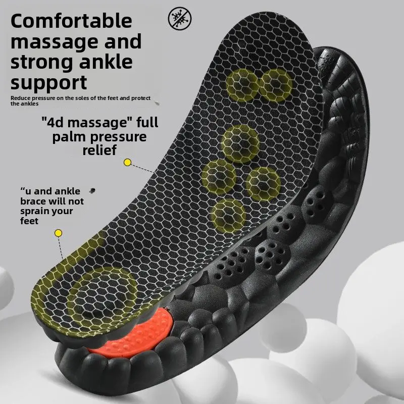 XORAM Unisex Athletic Shoe Insoles, Graphene‑Infused Fabric High‑Elastic Shock‑Absorbing Breathable Sweat‑Wicking Inserts for Basketball Badminton Sports5124-14