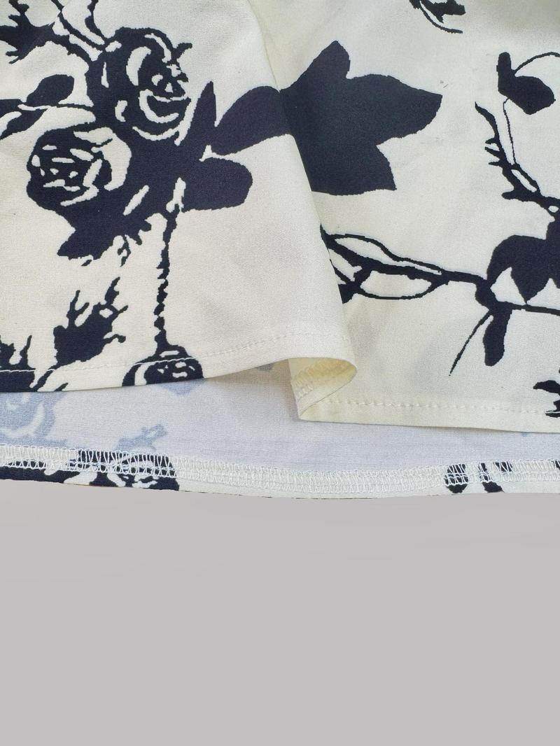 Women's Floral Print Tie Shoulder Cami Dress, Fashion Casual Sleeveless Spaghetti Strap Dress for Daily Outdoor Wear, Women Dress for Summer