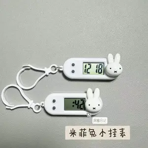 Kawaii Miffy Rabbit Electronic Watch, Cute Cartoon, Portable Student Desk, Silent Mini Clock for Time Reading