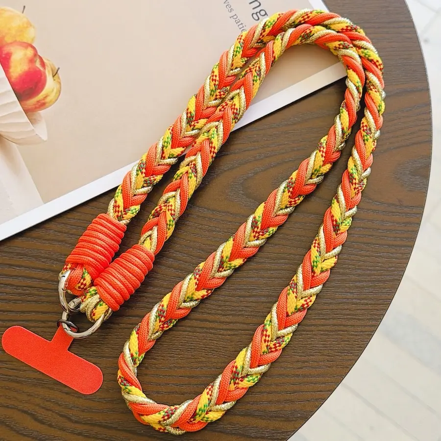 Lanyard Crossbody Shoulder Straps Keychain Long Braided Rope with Replacement Patch for Mobile Phone Accessories