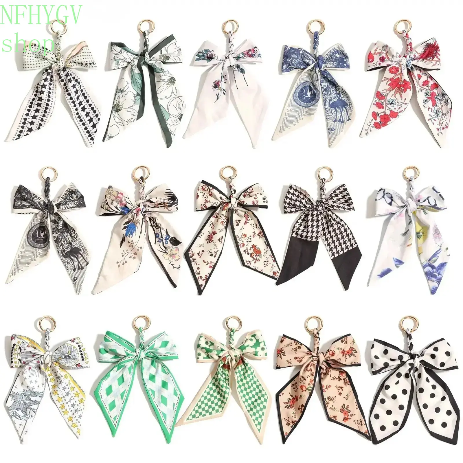 Women’s Handmade Woven Silk Bow Keychain, Elegant Coquette Pendant Charm With Versatile Design, Stylish Accessory For Handbags, Backpacks And Everyday Fashion Decoration