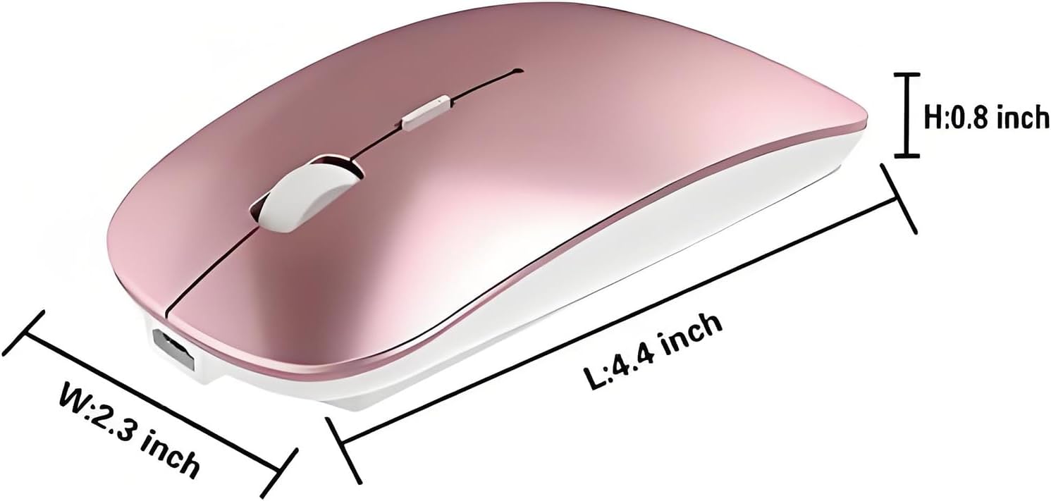 Wireless USB C Mouse for MacBook air MacBook pro,Bluetooth Wireless Mouse for Laptop/PC/Mac/iPad pro/Computer (Rose Gold)