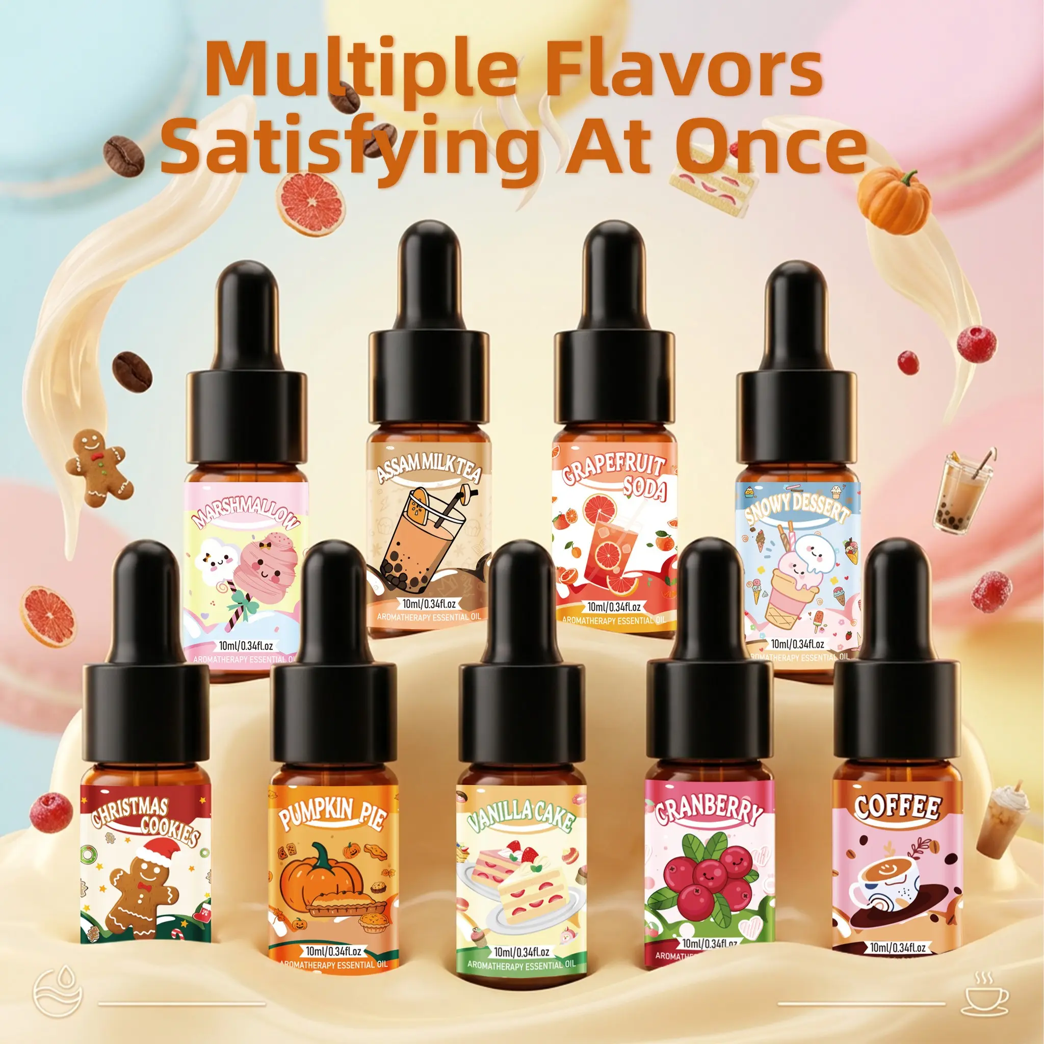 YWZGMY 9 different baking flavors of aromatherapy essential oils, Diffuser oils set, suitable for home fragrances, aromatherapy stones, humidifiers, diffusers, DIY projects, car air fresheners, birthday gifts, Christmas gifts, Halloween gifts