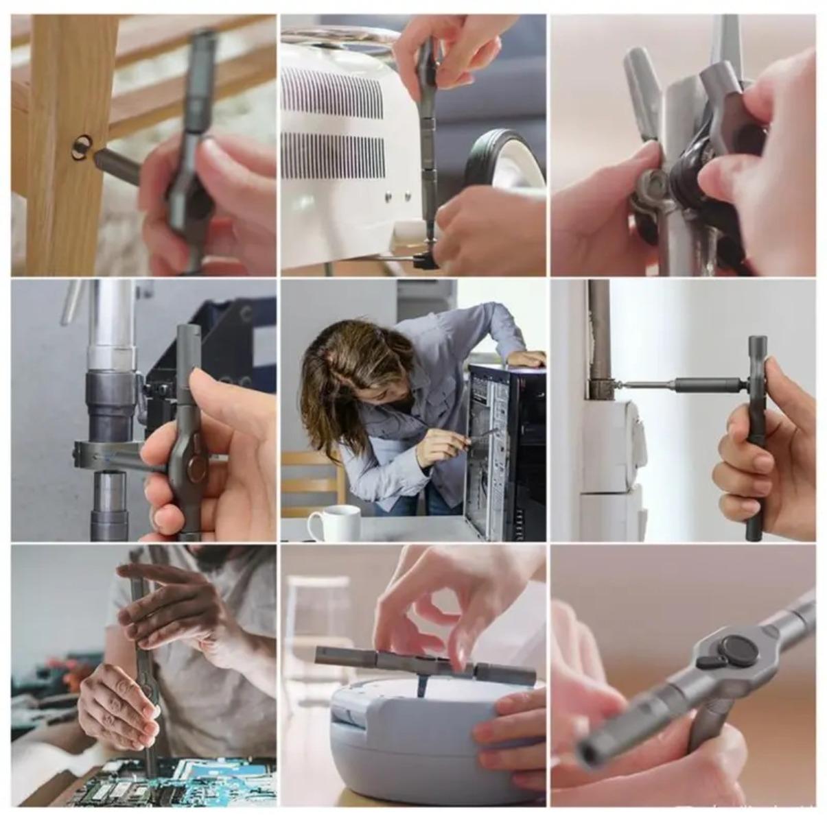 43-in-1 Ratcheting Screwdriver Set Multi-Purpose Magnetic Repair Kit with Detachable Handle | Perfect for Computer, Phone, Watch & Glasses Fixes | Cool DIY Tool Gift for Men Rotary Ratchet car Removal Portable