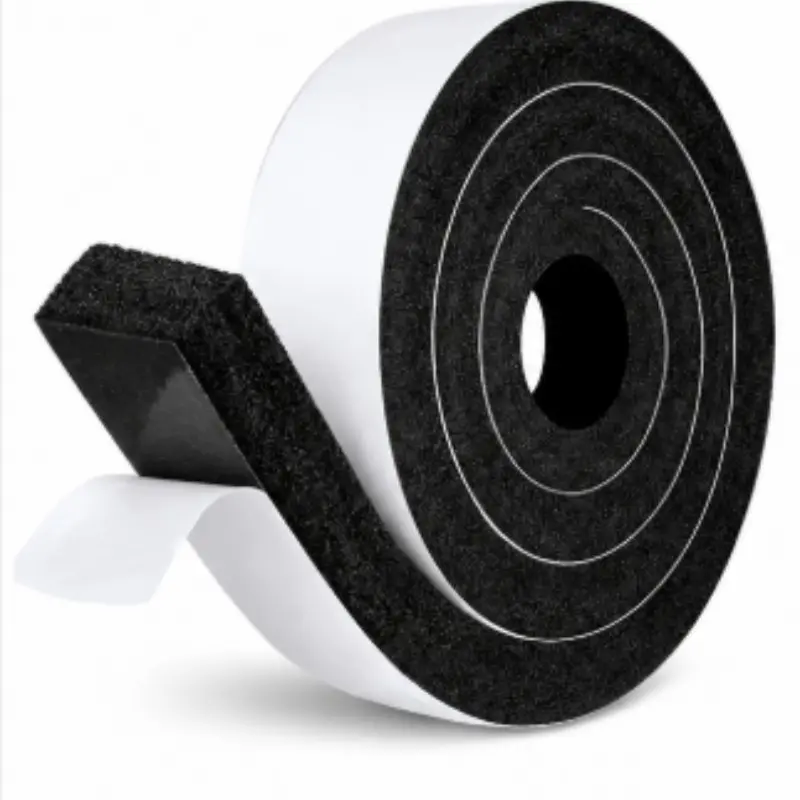Self-Adhesive Door Seal Foam Strip, Noise Reduction, Windproof, Fire Retardant, Glass Door Gaps, Sliding Window Insulation PU Sponge Weatherstrip