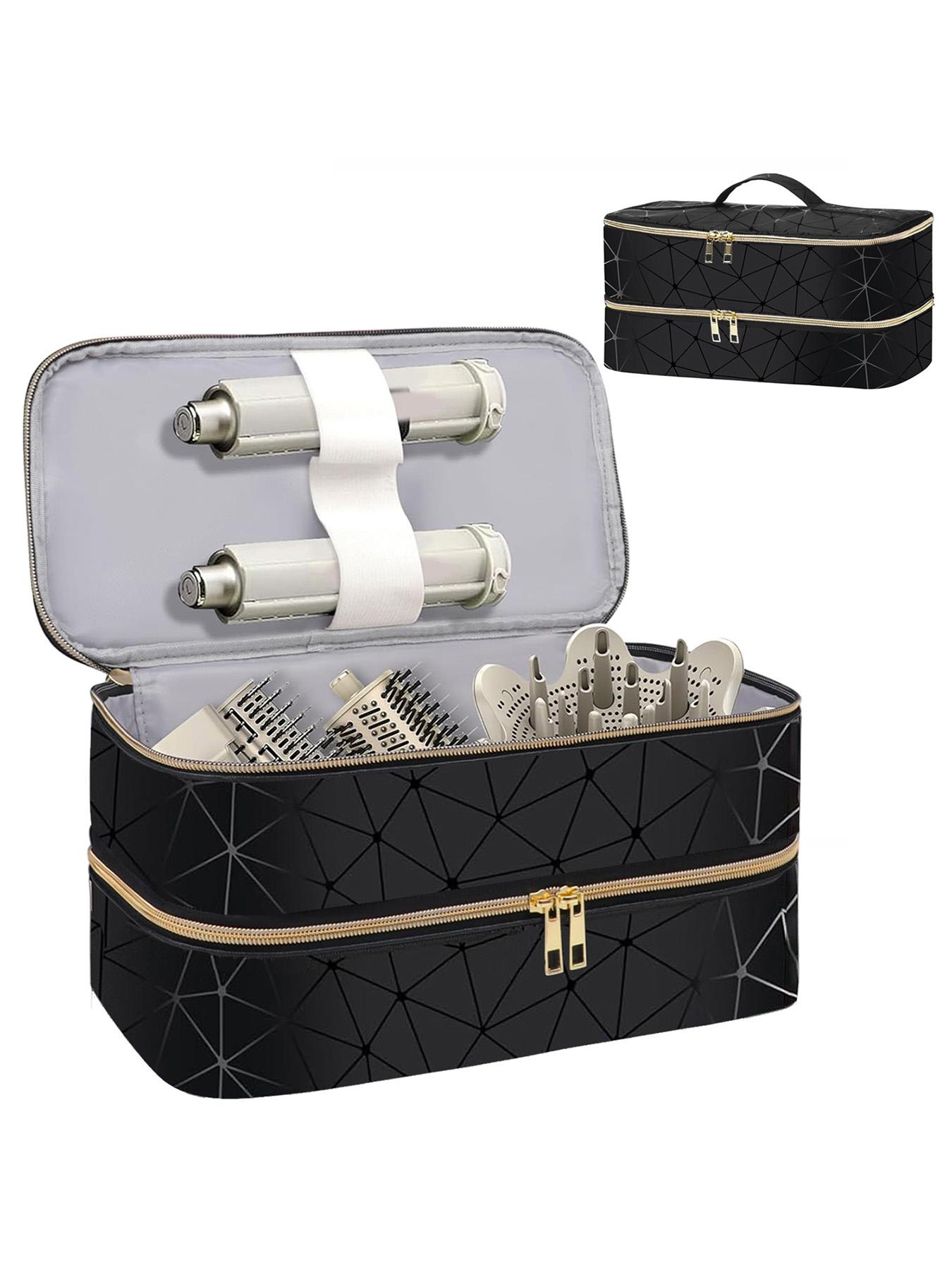 Hair Dryer Storage Bag, Portable Hair Styling Tool Organizer, Double Layer Zipper Makeup Bag, Carrying Case for Hair Dryer Shark Flexstyle FlexFusion Airwrap Brush Double-Layer Hair Accessories Tools Storage Bag, Travel Cosmetic Bag, Christmas gifts