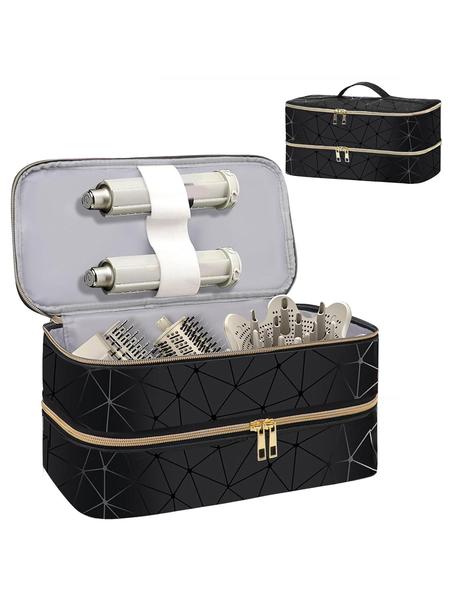 Hair Dryer Storage Bag, Portable Hair Styling Tool Organizer, Double Layer Zipper Makeup Bag, Carrying Case for Hair Dryer Shark Flexstyle FlexFusion Airwrap Brush Double-Layer Hair Accessories Tools Storage Bag, Travel Cosmetic Bag, Christmas gifts
