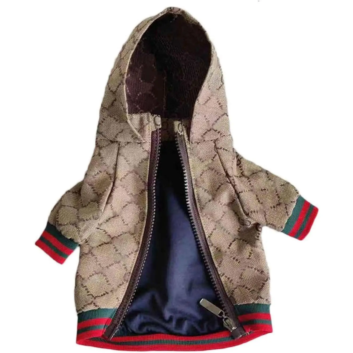 Dog Hoodie Luxury Winter Small Dog Jacket Clothes Classic Designer French Bulldog Teddy Pug Puppy Clothes(L)