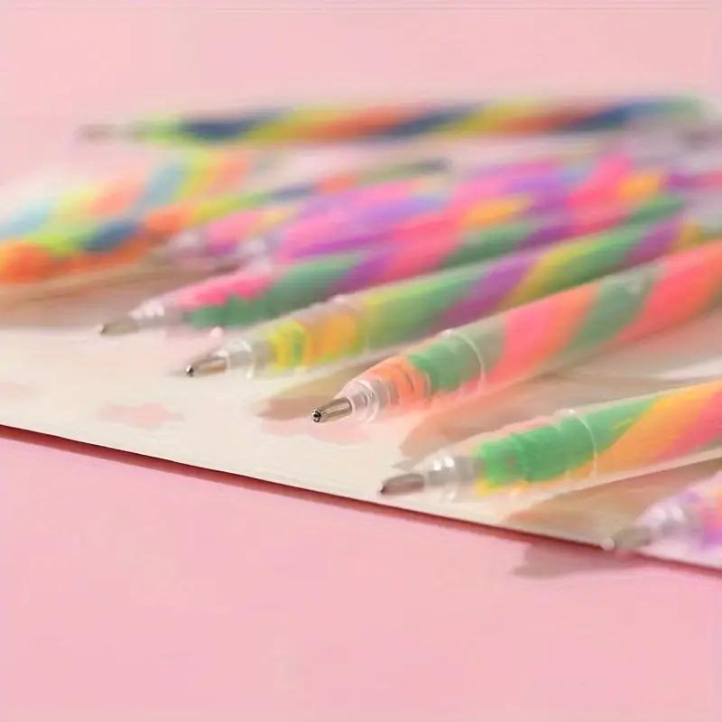 Colorful Glitter Pen, 6/18 Counts Spiral Writing Pen, DIY Decorative Pen for Scrapbooking, Journaling, Drawing, Writing for New year gift