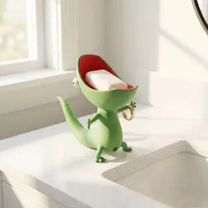 2026 New Cute Lizard Shaped Bar Soap Holder, Multifunctional Bathroom Soap Dish, Kitchen Sink Sponge Organizer, Funny Home Decor Jewelry Ring Tray Candy Storage Bowl #summervibes