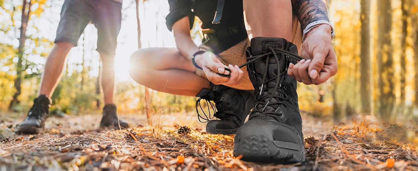FREE SOLDIER Men's Military Tactical Boots Waterproof Hiking Work Boots Durable Combat Boots