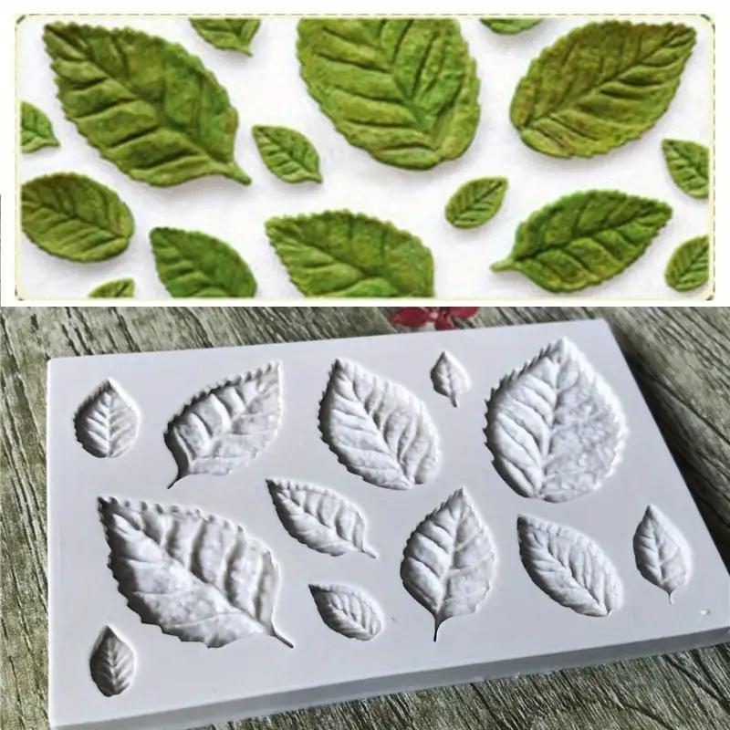 Leaf Shaped Silicone Mold, 2 Counts/set 3D Leaves Shaped Multi-purpose Cake Baking Mold, Candy Chocolate Fondant Paste Making Mold, DIY Cake Baking Mold, Baking Supplies, Baking Tools, Kitchen Gadgets, Kitchen Accessories